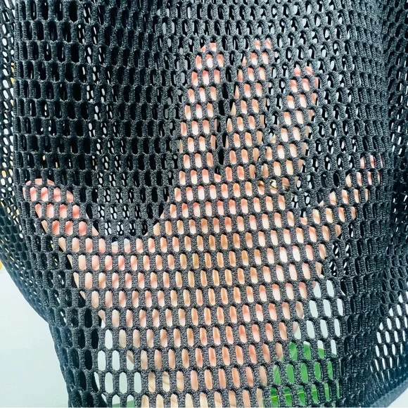 GOOD AMERICA Warrior Mesh Cover Up Workout Top Oversized Short Sleeve Medium - Picture 7 of 12